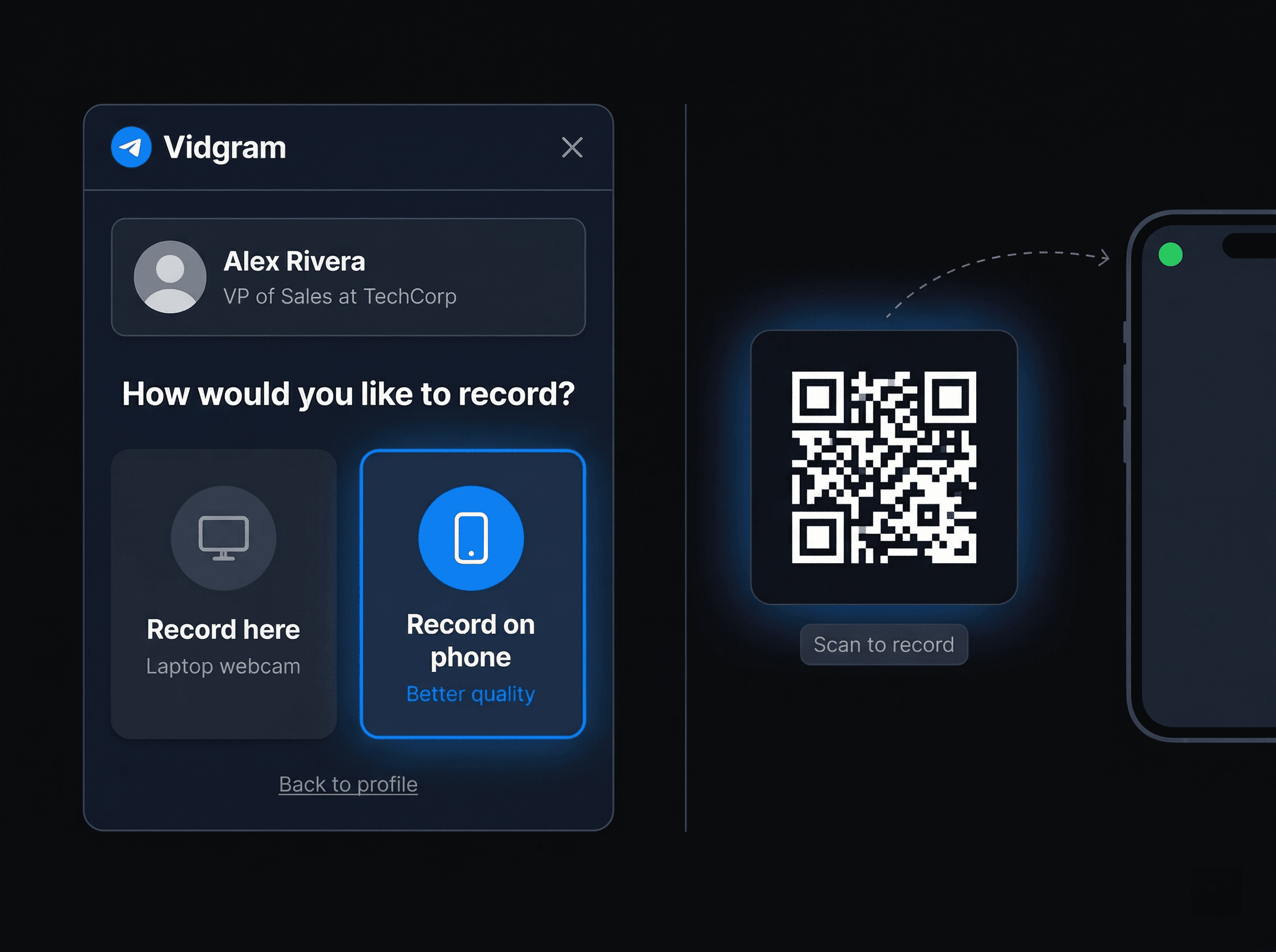 A recorded personalized video being delivered through LinkedIn DMs.